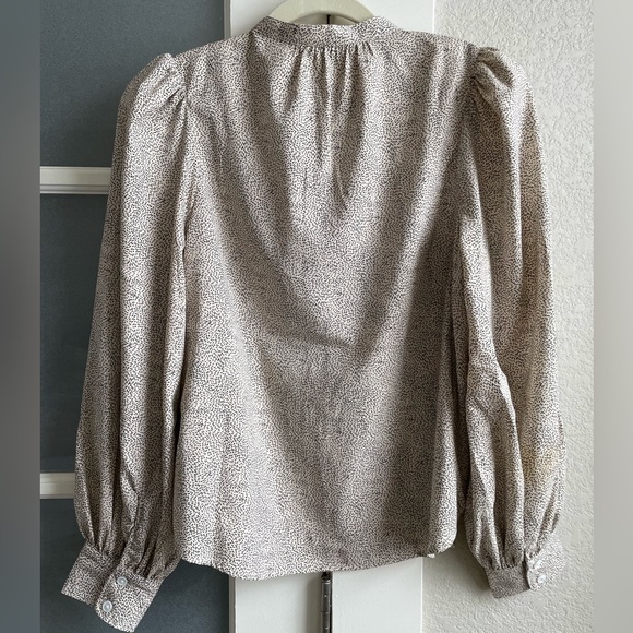 Levi’s - Women’s Delany Pleated Button-Up Blouse - Size XS - Cream & Black - Picture 3 of 6